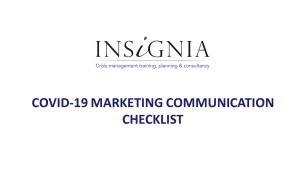 COVID-19 Marketing Communication Checklist